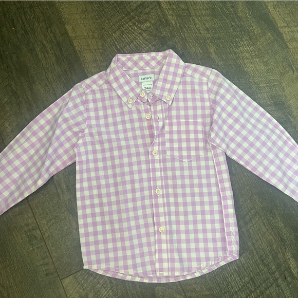 Carters Boys Purple Button Up and Baby Gap Button Up TWO FOR ONE - Picture 2 of 8
